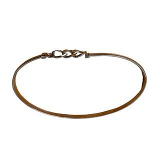 Vintage Silver Link Metal Stretchy Womens Waist Belt 3Circle Buckle Clasp OSFM